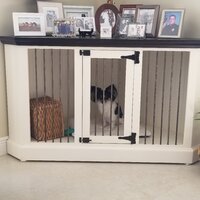 Corner credenza hot sale pet crate